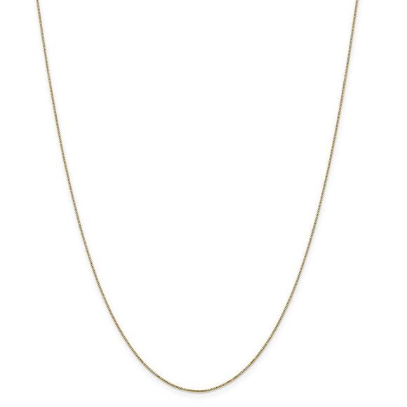 0.5mm, 14k Yellow Gold Solid Box Chain Necklace, 18 Inch - Picture 3 of 8